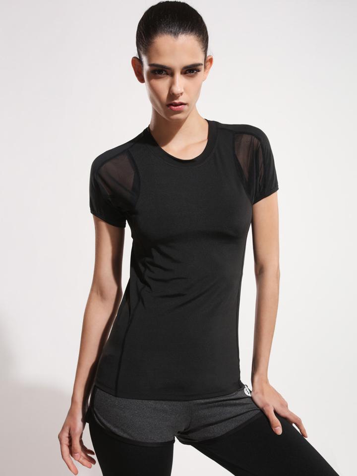 Shein Active Mesh Paneled Gym T-shirt