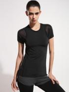 Shein Active Mesh Paneled Gym T-shirt