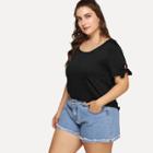 Shein Plus Hollow Out Knot Tee