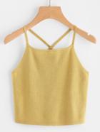 Shein V Strap Racerback Crop Knit Cami Top