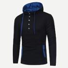 Shein Men Quarter Button Hooded Sweatshirt