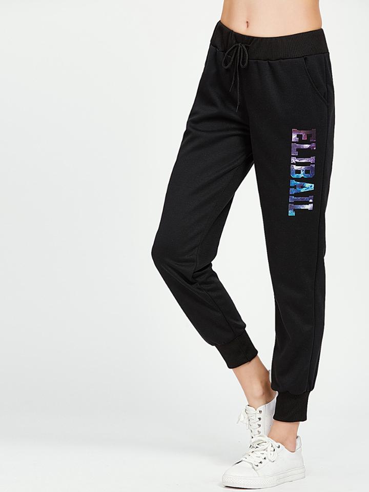 Shein Graphic Print Drawstring Sweatpants