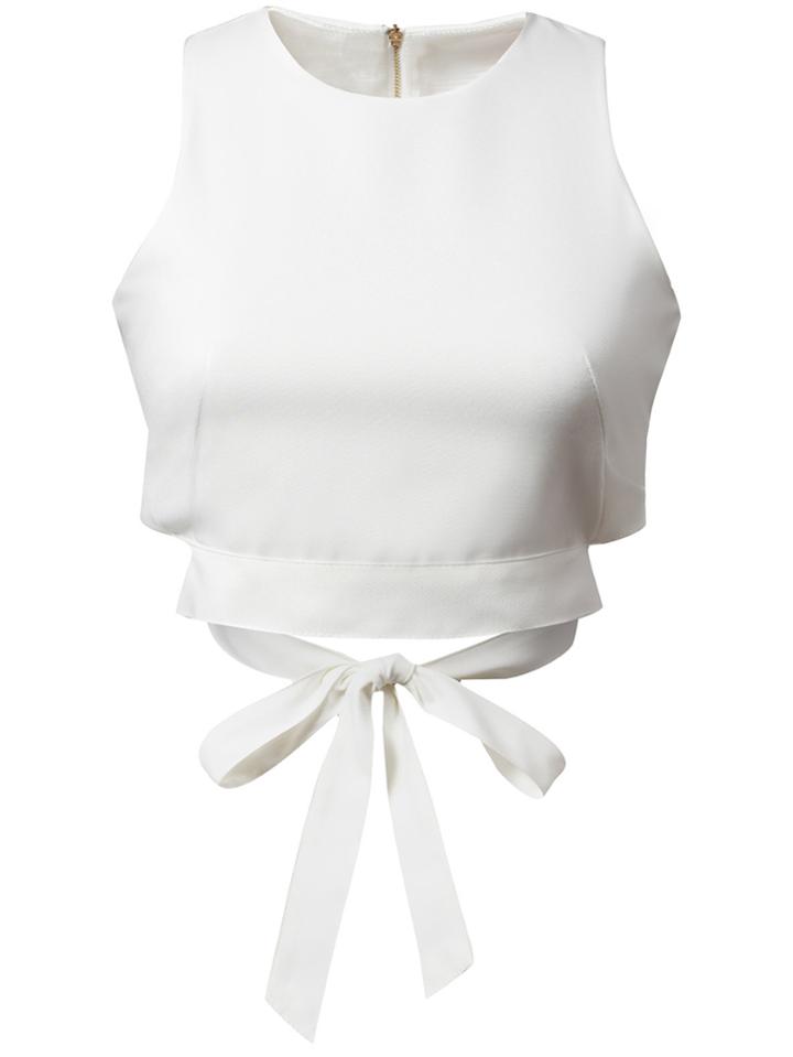 Shein Zipper Bow Tie Tank Top