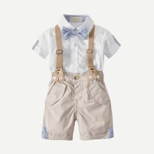 Shein Boys Bow Tie Detail Shirt With Shorts