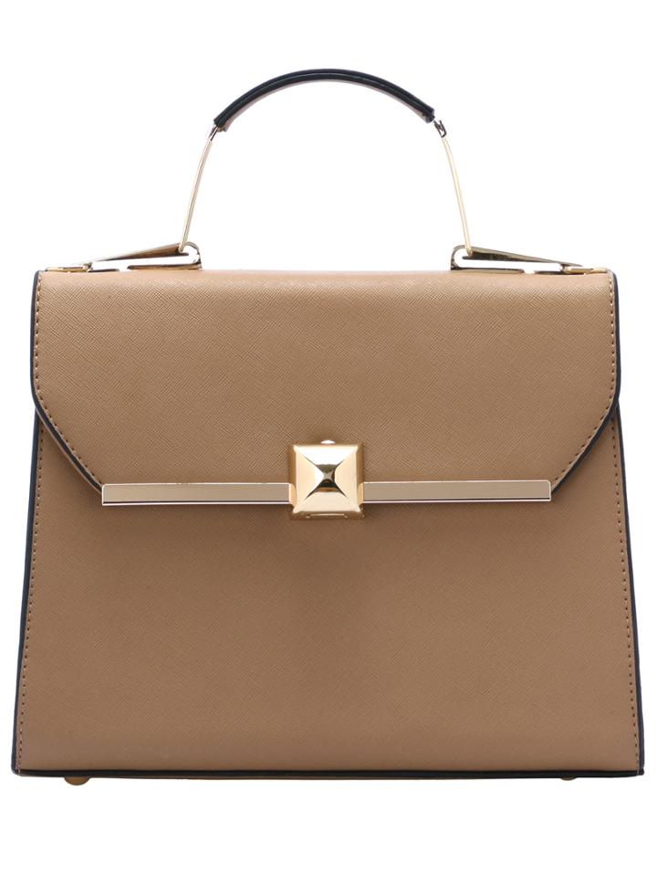 Shein Apricot Metallic Embellished Pu Bag
