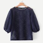 Shein Hollow Out Guipure Lace Blouse