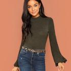 Shein Ribbed Knit Mock Top
