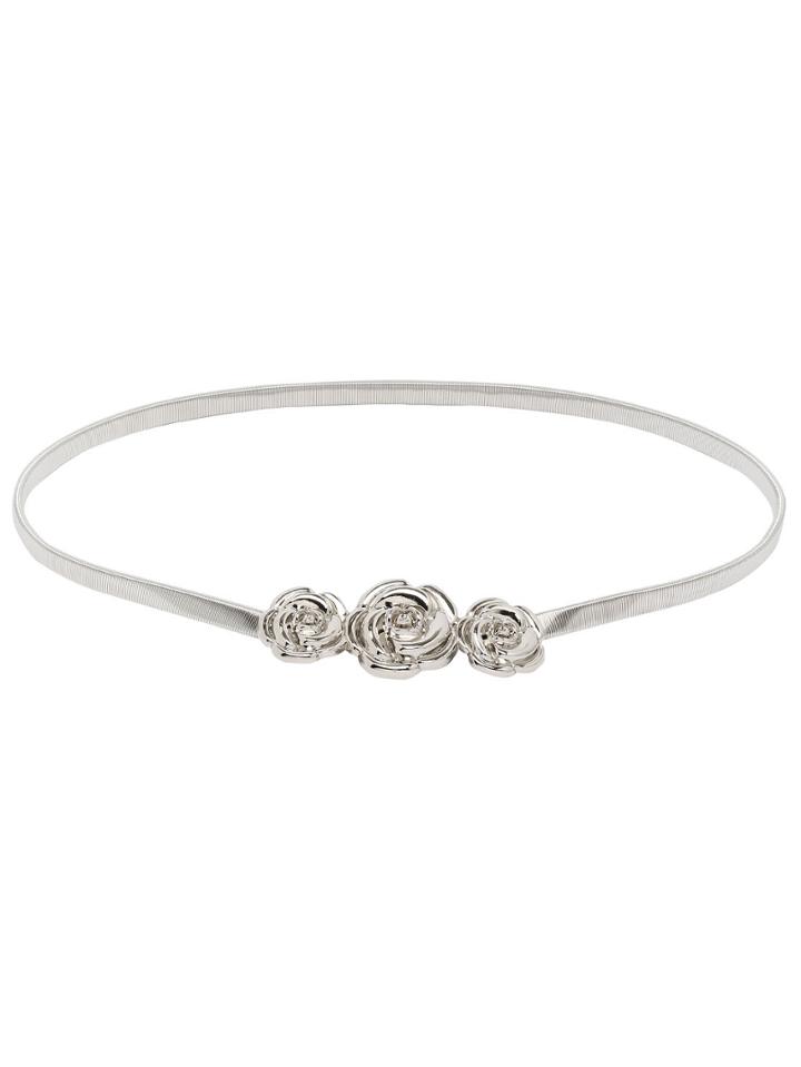 Shein Rose Shape Front Metal Elastic Belt