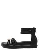 Shein Black Rhinestone Thick-soled Wedge Sandals