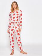 Shein Allover Watermelon Print Top And Drawstring Pants Pajama Set