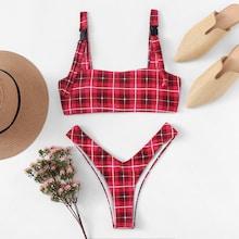 Shein Random Plaid Bikini Set