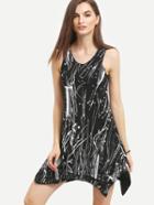 Shein Paint Splatter Print Asymmetric Tank Dress