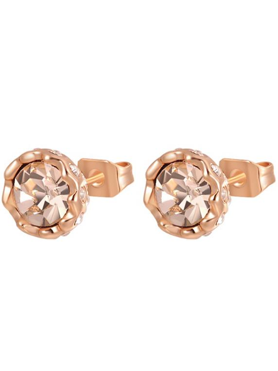 Shein Orange Crystal Stud Earrings