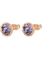 Shein Purple Crystal Stud Earrings