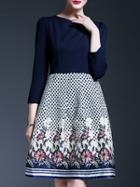 Shein Navy Polka Dot A-line Dress