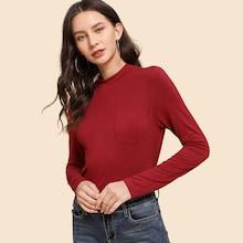 Shein Pocket Front Solid Tee
