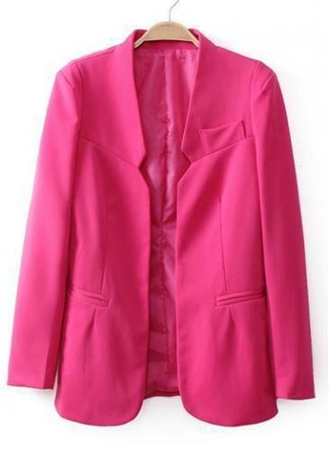 Rosewe Charming Long Sleeve Solid Pink Suit For Woman