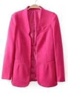Rosewe Charming Long Sleeve Solid Pink Suit For Woman