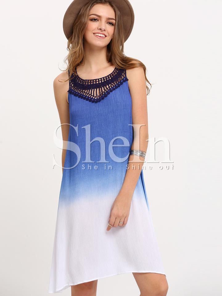 Shein Multicolor Sleeveless Print Tie Shift Dress