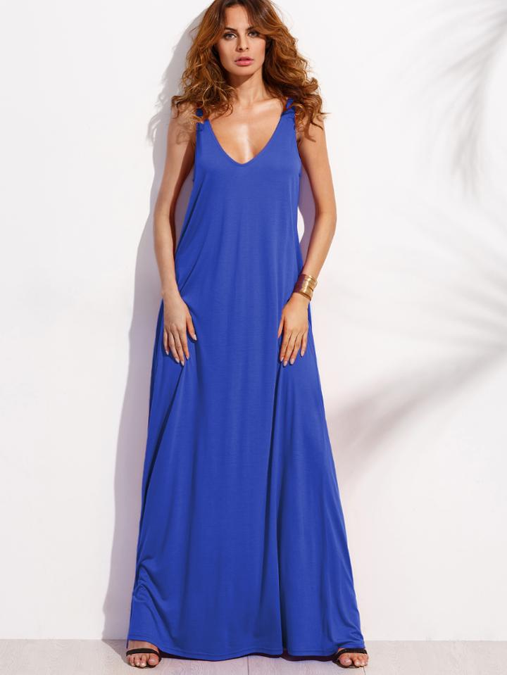 Shein Double V Neck Jersey Tent Dress