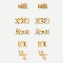 Shein Letter Shaped Stud Earrings 5pairs