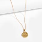 Shein Men Taurus Engraved Round Pendant Necklace