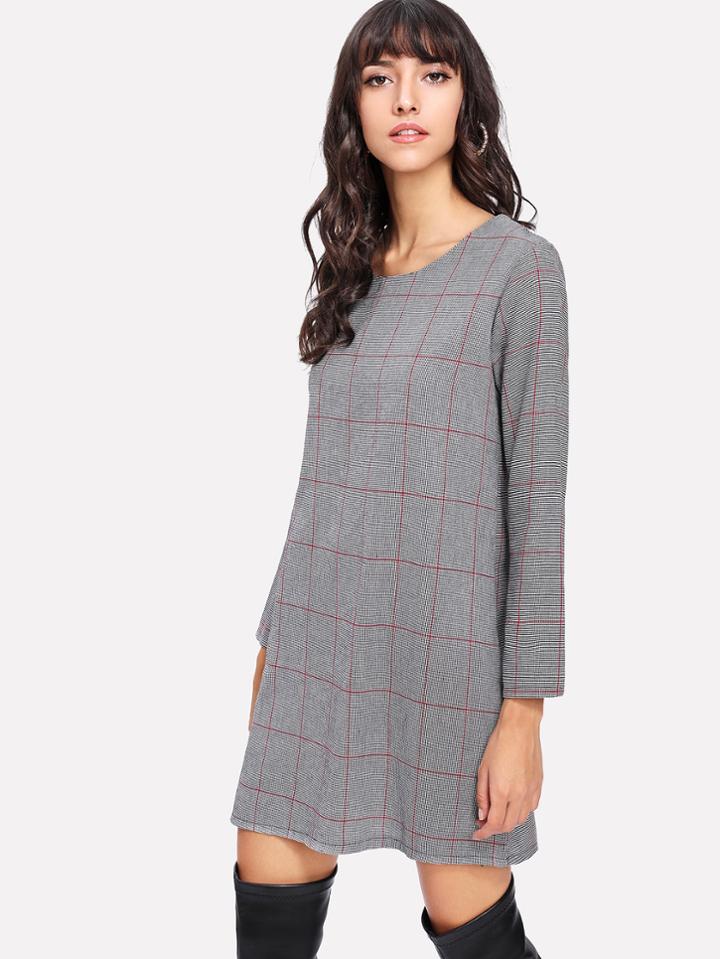 Shein Window Plaid Dress