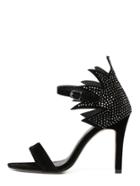 Shein Faux Suede Studded Asymmetric Back Sandals