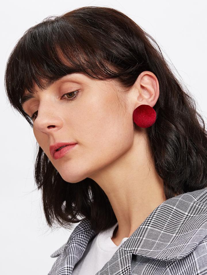 Shein Button Shaped Stud Earrings