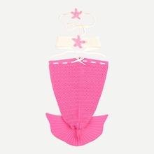 Shein Baby Blanket With Headband & Bandeau Set 3pack