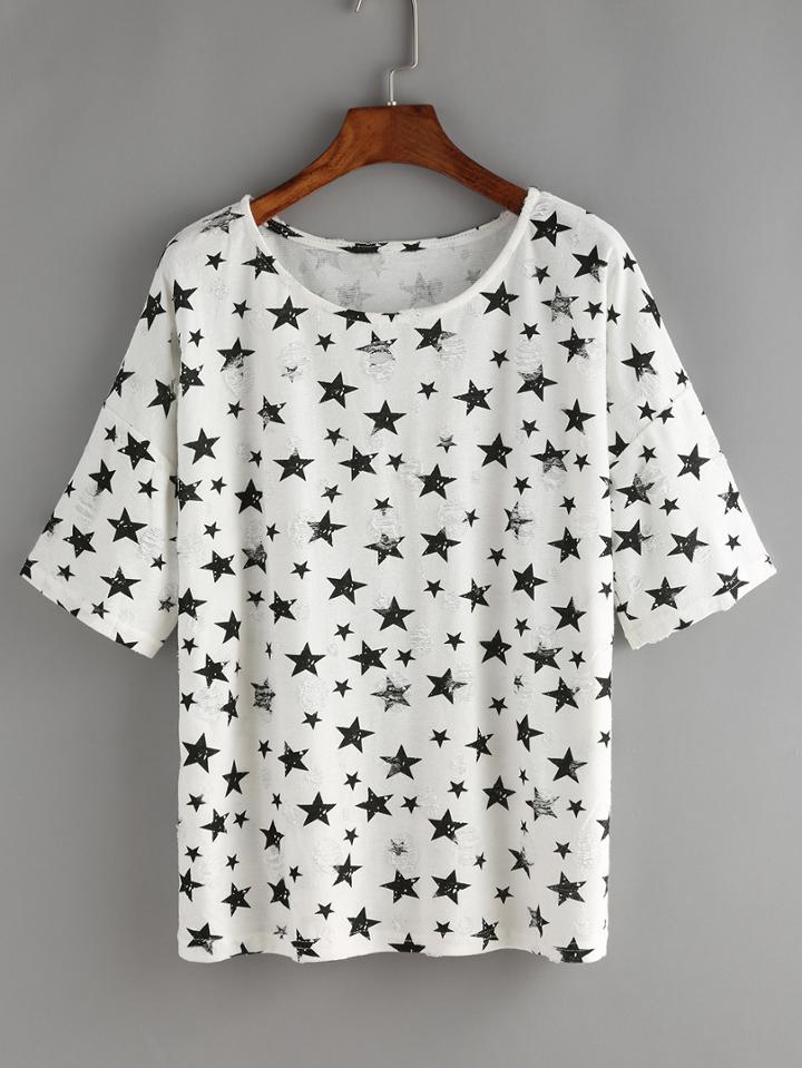 Shein Allover Star Print T-shirt