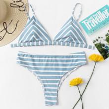 Shein Plus Striped Bikini Set