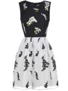 Shein Black White Gauze Embroidered Combo Dress