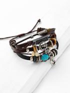 Shein Anchor Detail Layered Adjustable Bracelet