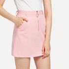 Shein Zip Up Mini Denim Skirt