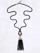 Shein Black Tassel Detail Punk Necklace