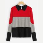 Shein Drop Shoulder Colorblock Collared Tee