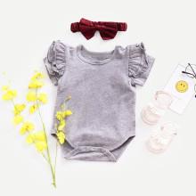 Shein Girls Frill Plain Romper