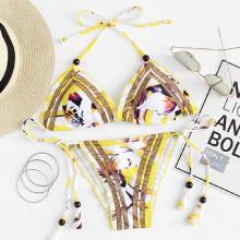 Shein Self Tie Flower Print Bikini Set