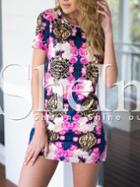 Shein Muticolor Half Sleeve Floral Print Dress