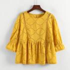 Shein Eyelet Embroidered Babydoll Blouse