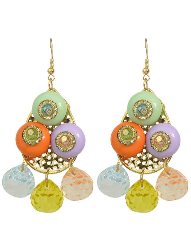 Shein Statement Colorful Bead Earrings