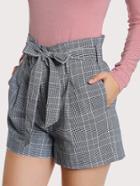 Shein Tie Waist Inseam Pocket Side Shorts