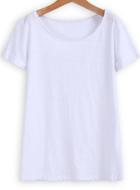 Shein White Short Sleeve Loose T-shirt