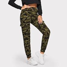 Shein High Waist Pocket Camo Print Pants