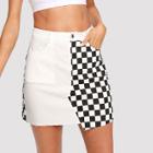 Shein Pocket & Button Front Color And Sew Skirt