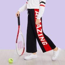 Shein Girls Drawstring Waist Lettering Pants