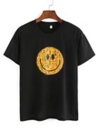 Shein Expression Print Loose Black T-shirt