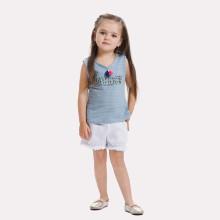 Shein Girls Letter Embroidery Tassel Detail Top