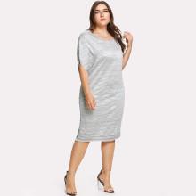 Shein Plus Dolman Sleeve Ruched Dress